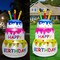 4FT Birthday Cake Party Outdoor Inflatable Decoration, Inflatable Decoration with LED Lights, Suitable for Gardens, Patios, and Lawns.